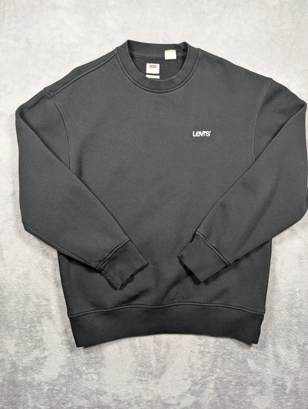 Levis Sweatshirt Mens Small Black Classic Fit Streetwear Urban Skater Casual